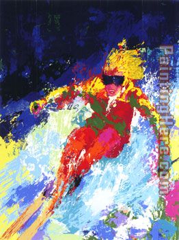 Lady Skier painting - Leroy Neiman Lady Skier art painting